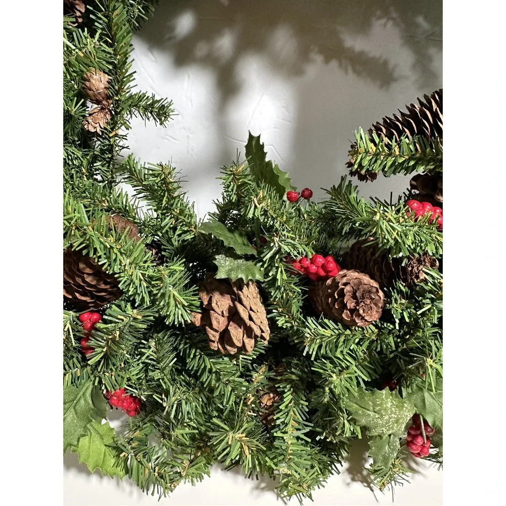 Vintage Garland Natural Berry Pine Style Christmas Door‎ Wreath 18